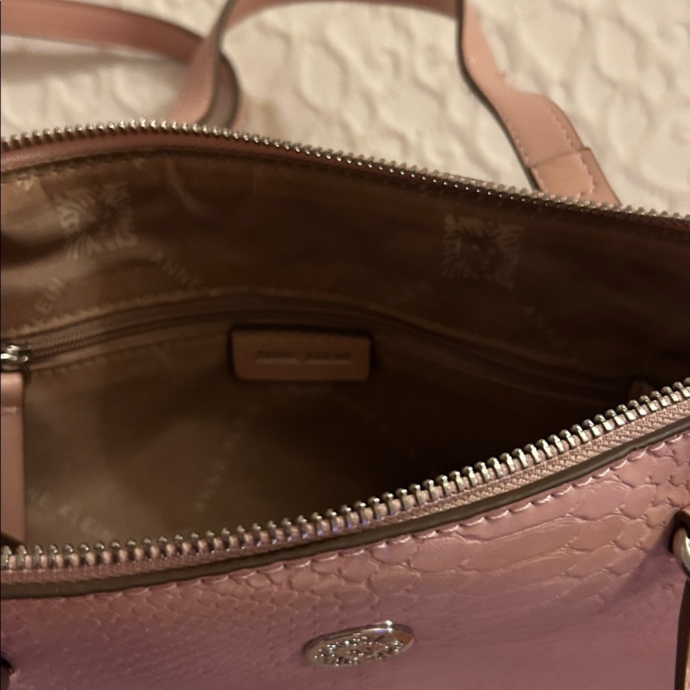 Anne Klein Elegant Pink Faux Snake Pocketbook - Picture 5 of 5